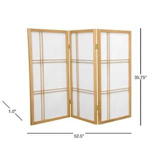 3 ft. Short Double Cross Shoji Screen - Natural - 3 Panels