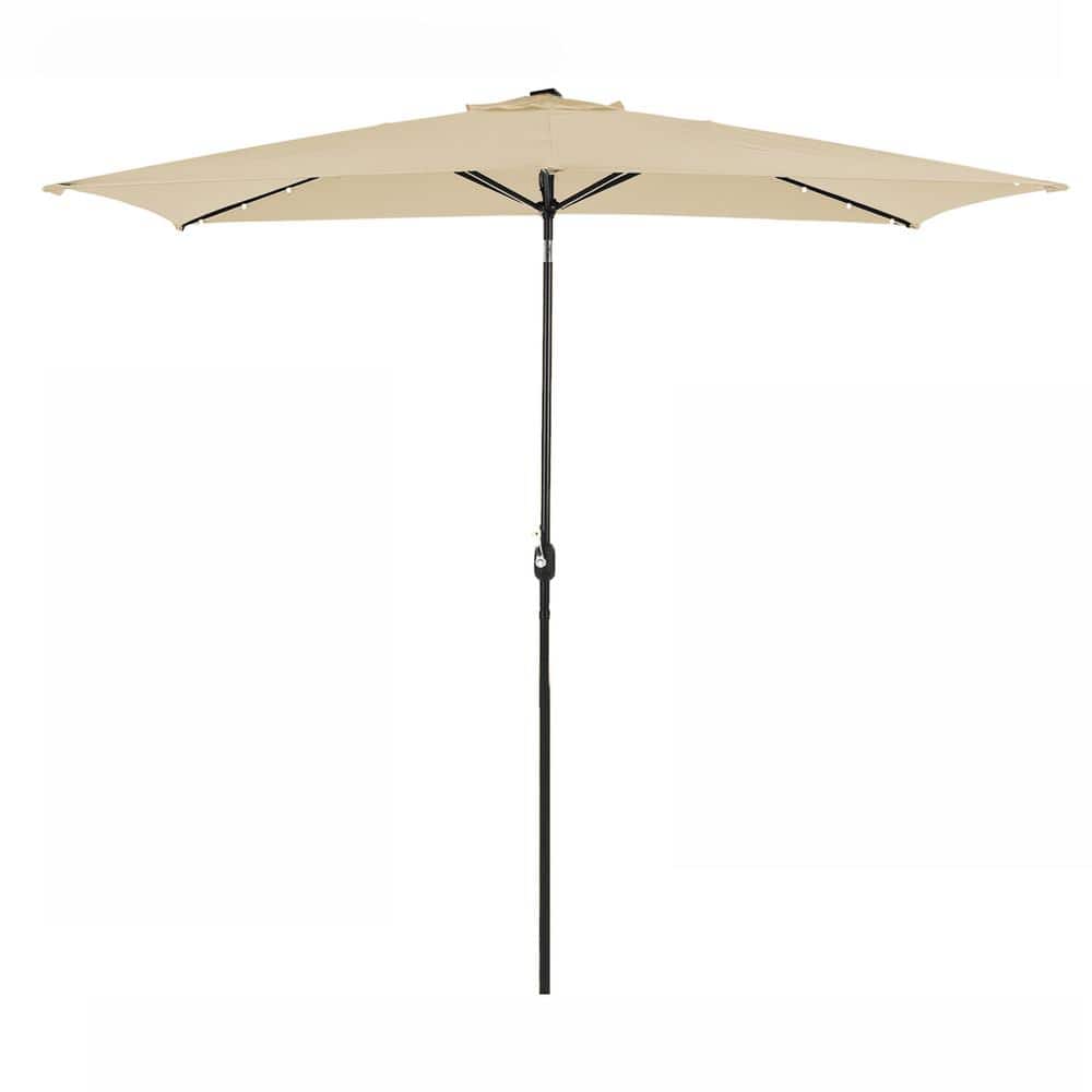 10 ft. x 6.5 ft. Rectangular Lighted Market Umbrella (Sand)