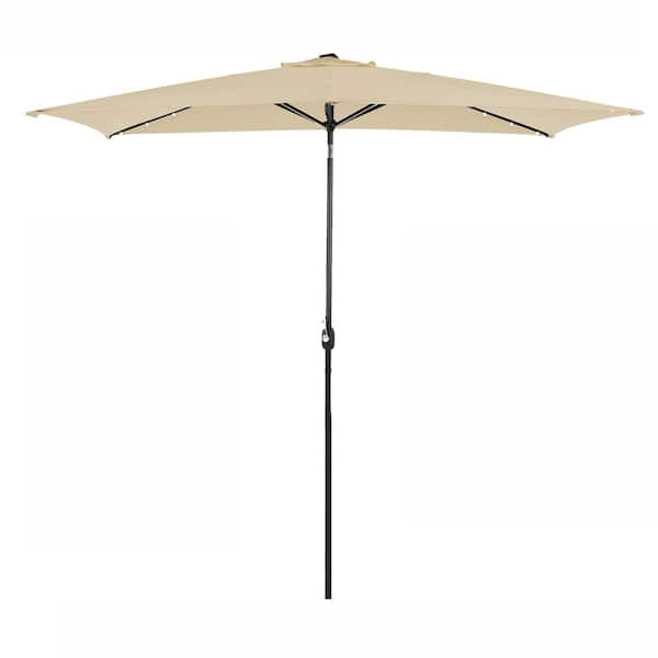 Boyel Living 10 ft. x 6.5 ft. Rectangular Lighted Market Umbrella (Sand)