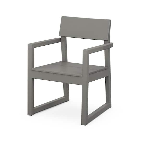 POLYWOOD EDGE Slate Grey Deep Seating Plastic Outdoor Dining Chair