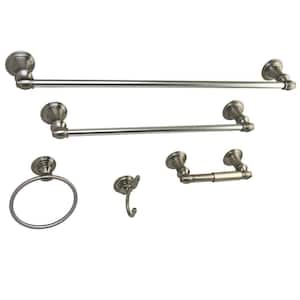 Provence 5-Piece Bathroom Accessory Set in Brushed Nickel