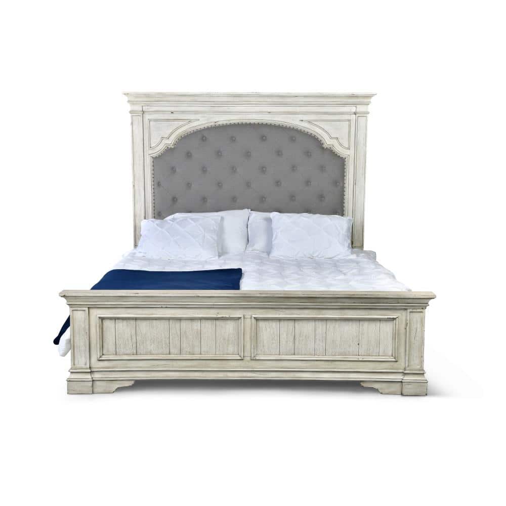 Steve Silver Highland Park Rustic Ivory Queen Pannel Bed HP900QBW