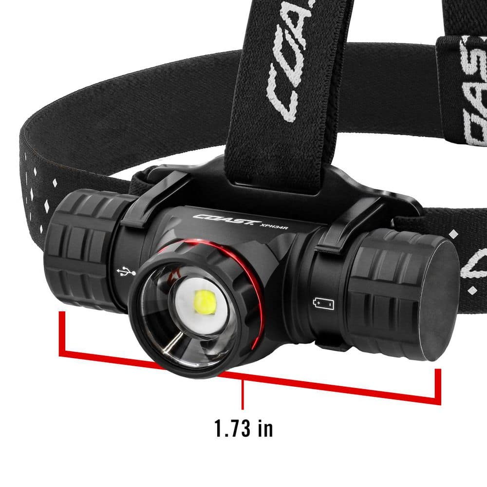 Black Adjustable Rechargeable LED Headlamp with Magnetic Base