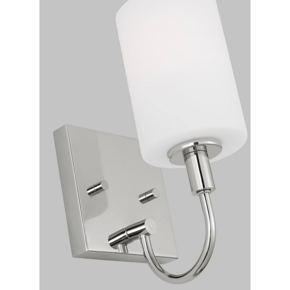 Foxdale Chrome Cylinder Vanity Wall Sconce with Etched Glass