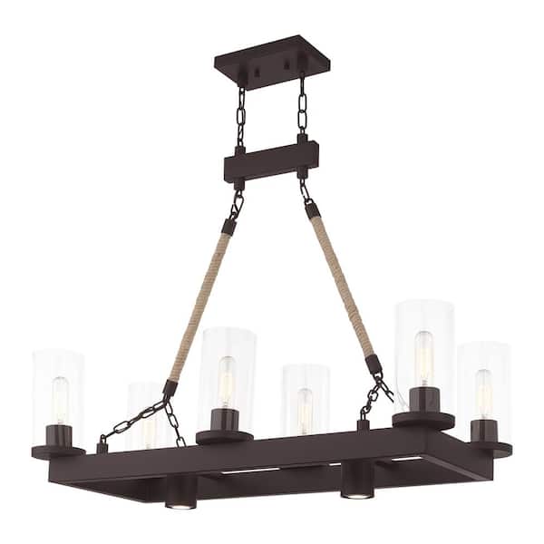 AVIANCE LIGHTING Longcrest 8-Light Bronze Linear Chandelier