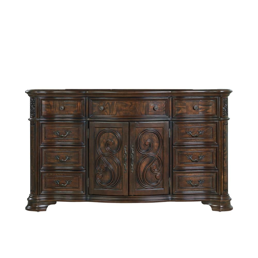 Royale Brown Cherry 9-Drawer Traditional Dresser
