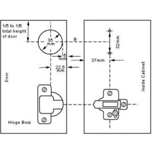 Concealed (35 mm) 110-Degree Clip-On Frameless Half Overlay Cabinet Hinge (30-Pair) Concealed (35 mm) 110-Degree Clip-On Frameless Half Overlay Cabinet Hinge (30-Pair)