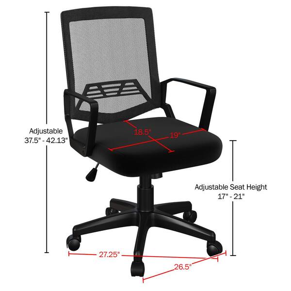 Lavish Home Office Chair Nylon Mesh Adjustable Height Computer