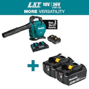 120 MPH 473 CFM LXT 18V X2 (36V) Li-Ion Brushless Leaf Blower Kit (5.0 Ah) with LXT 18V Battery Pack 5.0 Ah (2-Pk)