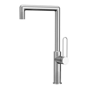 Sherman Single Handle Deck Mount Standard Kitchen Faucet in Stainless Steel