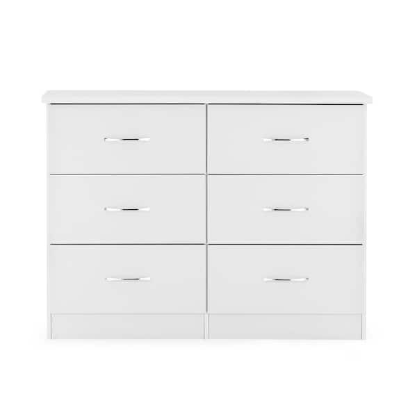 Herval Nevada 6Drawer White Dresser 35 in. H x 47.5 in. W x 18 in. D 50126536 The Home Depot