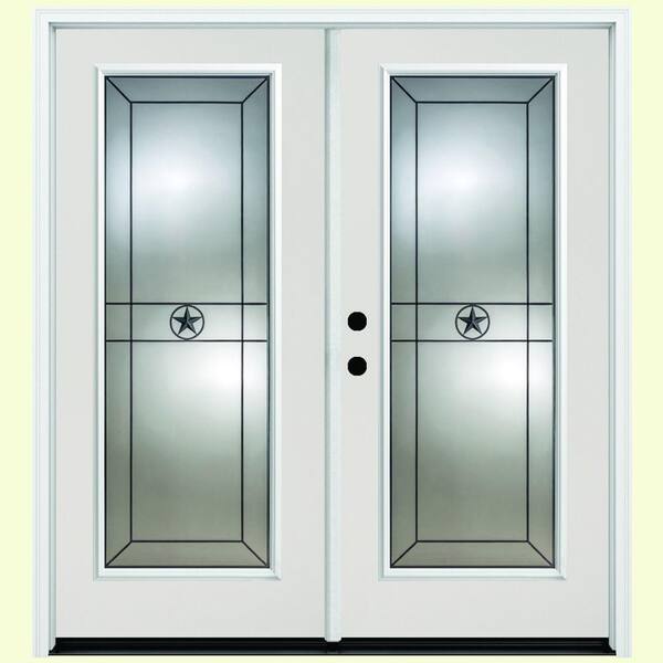 Steves & Sons 64 in. x 80 in. Alamo White Primer Prehung Primed Right-Hand Inswing Full Lite Fiberglass Patio Door