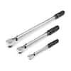 TEKTON 3-Piece Dual-Direction Micrometer Torque Wrench Set – 1/4, 3/8, 1/2 Inch Drives – 20-200 In-lb, 10-100 Ft-lb, 40-200 Ft-lb