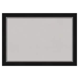 Eva Black Silver Narrow Framed Grey Corkboard 27 in. x 19 in Bulletin Board Memo Board