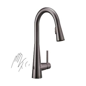 Sleek Touchless Single-Handle Pull-Down Sprayer Kitchen Faucet with MotionSense Wave in Black Stainless