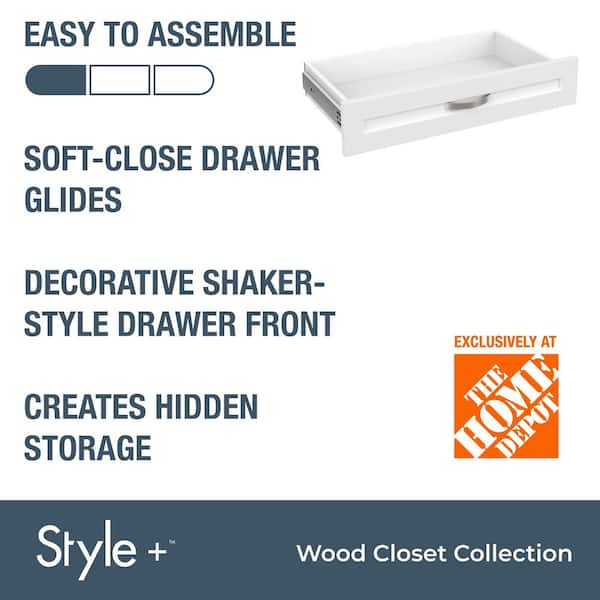 Style+ 5 in. x 25 in. White Shaker Drawer Kit for 25 in. W Style+ Tower