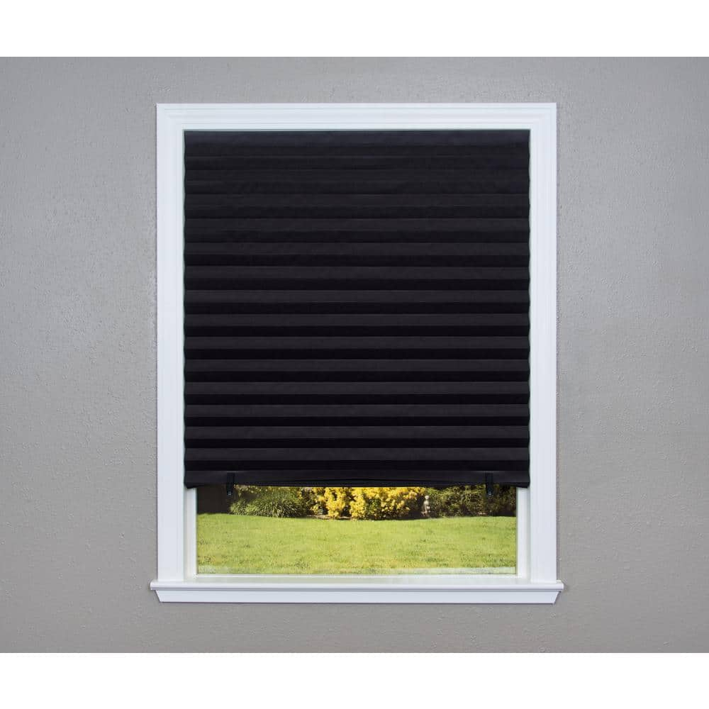 Redi Shade Black 48 in. x 72 in. Blackout Paper Cordless Temporary ...