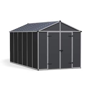 Rubicon 8 ft. x 15 ft. Dark Gray Polycarbonate Garden Storage Shed (110.9 Sq. ft.)