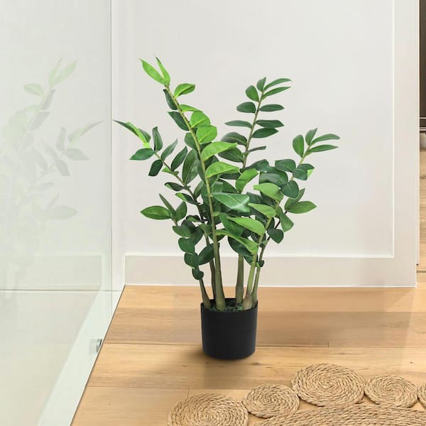 27 in. Real Touch Artificial Zamiifolia ZZ Plant in Black Pot