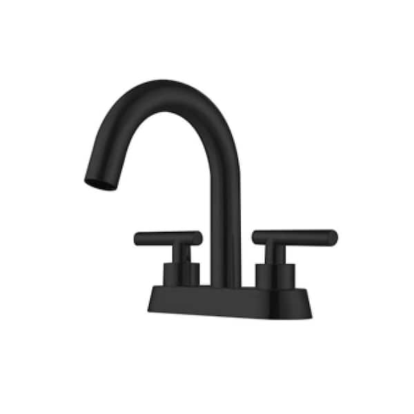 EVERSTEIN 2-Pack 4 in. Centerset 2-Handle Bathroom Faucet in Matte Black