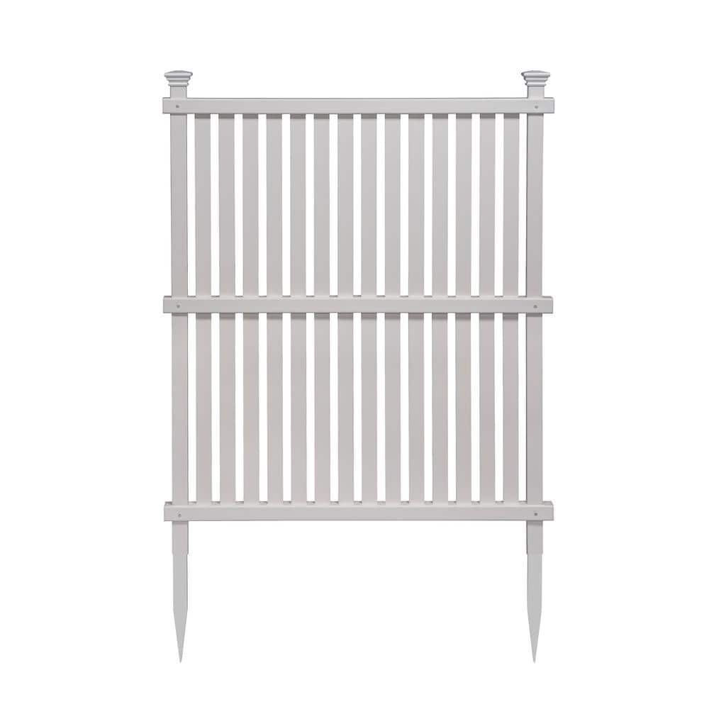 Wilmington White Vinyl No-Dig Privacy Screen Panels