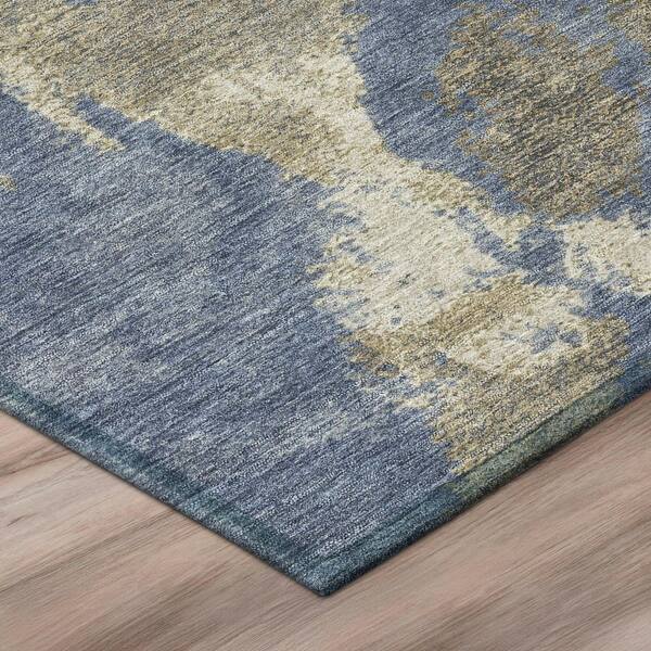 Chantille Machine Washable Indoor/Outdoor Abstract ACN3017 Denim 10 ft. x 14 ft. Area Rug