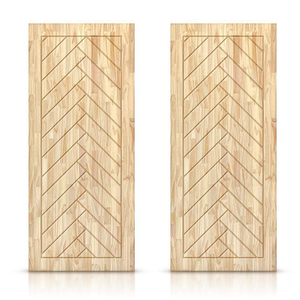 84 in. x 84 in. Hollow Core Natural Pine Wood Unfinished Interior Double Sliding Closet Doors price history on PriceWatchPro