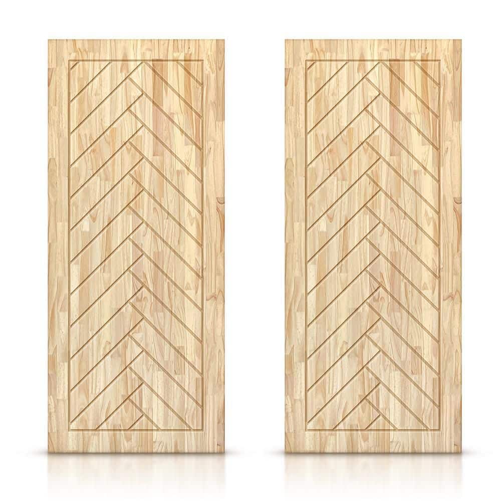 60 in. x 96 in. Hollow Core Natural Pine Wood Unfinished Interior Double Sliding Closet Doors price history on PriceWatchPro