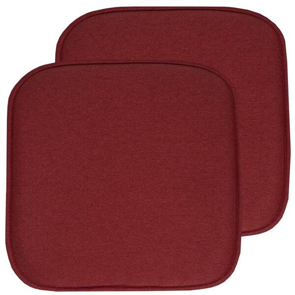 Sweet Home Collection Charlotte Jacquard Square Memory Foam 16 in.x16 in. Non-Slip Back, Chair Cushion (2-Pack), Wine