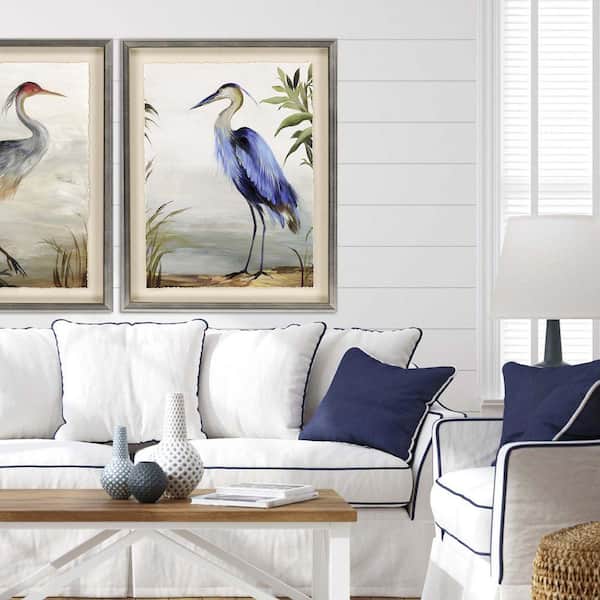 Heron Study 14220 by Wilson 1 Piece Framed Canvas Transfer Coastal Art Print 43 in. x 34 in.