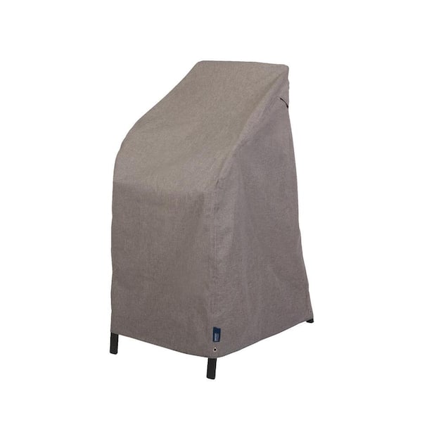 Modern Leisure Garrison Waterproof Outdoor High Back Or Stackable Patio Chair Cover 27 In W X 25 D 49 H Heather Gray 2998 The Home Depot Stackable Patio Chair Cover, Outdoor Patio Chair Covers Waterproof