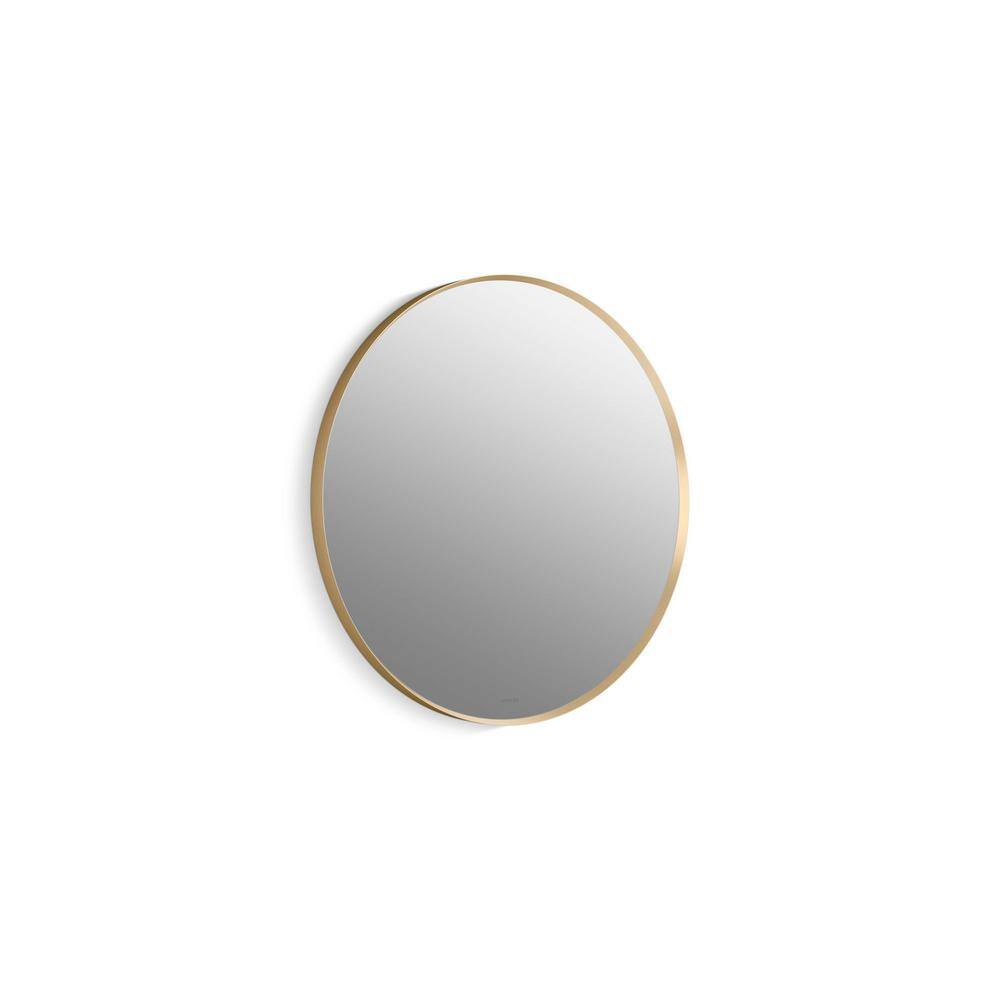 KOHLER Wall Mirror, Vanity Mirror, Round 28", Modern Brushed Gold, K