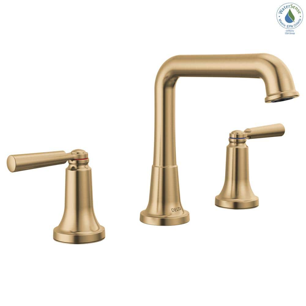 Champagne Bronze 3-Hole Widespread Bathroom Faucet with Drain Assembly