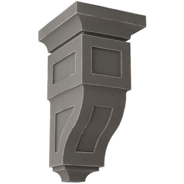 Ekena Millwork 6 in. x 12 in. x 6-3/4 in. Reclaimed Grey Large Reyes Wood Vintage Decor Corbel