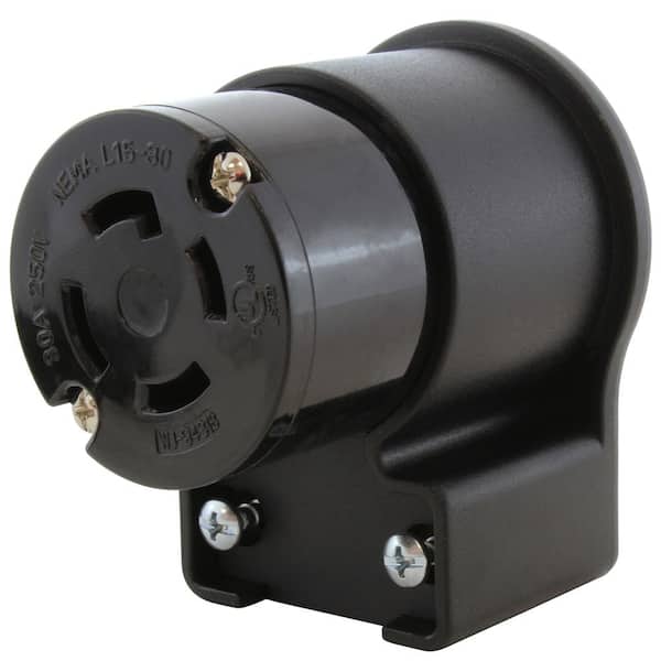 AC WORKS NEMA L15-30R 3-Phase 30 Amp 250-Volt Elbow 4-Prong Locking Female Connector with UL, C-UL Approval