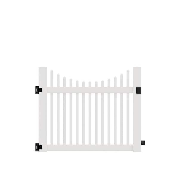 Barrette Outdoor Living Ottawa Scallop 5 ft. W x 4 ft. H White Vinyl Un-Assembled Fence Gate