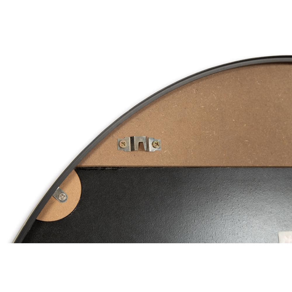Black Metal Rectangular Transitional Floor Mirror