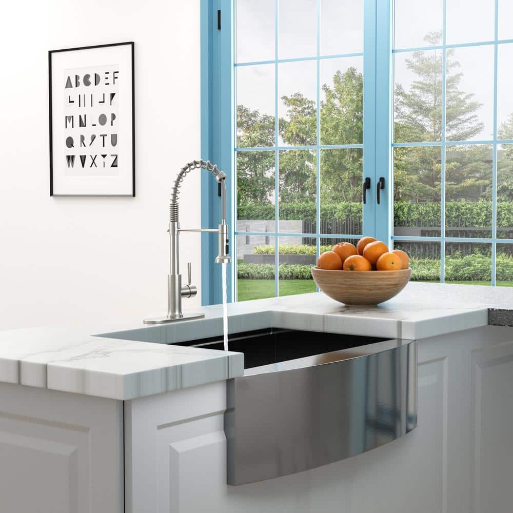 Brushed Nickel Single Handle Pull Down Kitchen Faucet with Pull-out Spray