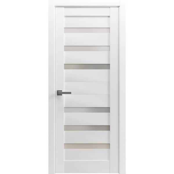 Sartodoors 32 in. x 84 in. 1 Panel White Finished MDF Sliding Door with Hardware