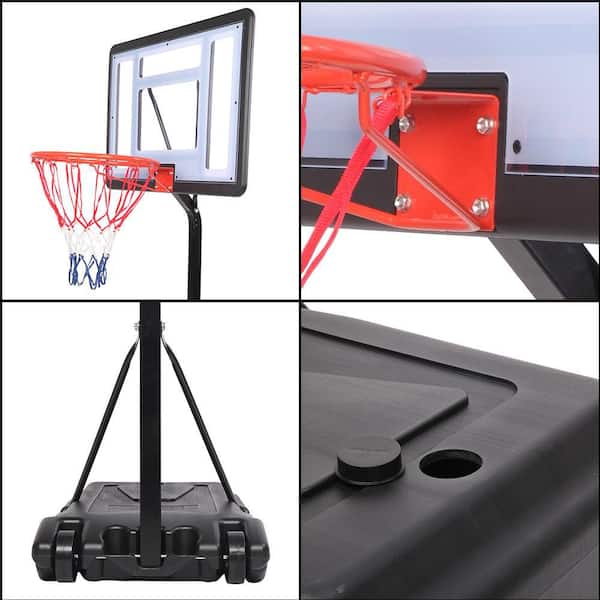 Winado 5.2 ft. to 6.9 ft. Adjustable Height Removable Basketball Hoop with 2 Wheels