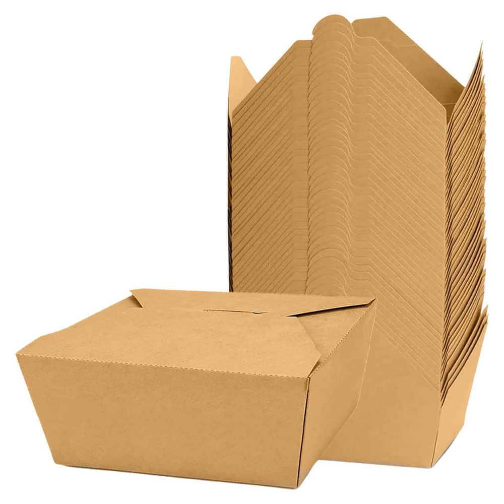 Kraft Paper Takeout Containers with Lids Microwave Safe Oil Resistant Disposable Lunch Boxes 50 Pack price history on PriceWatchPro