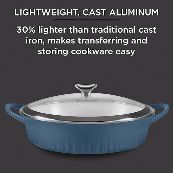 Instant Brands Lightweight Cast Aluminum Round Baking Pan, Fast & Even  Heating, White Ceramic Non-Stick Interior, Table-Ready Elegance in the  Bakeware department at