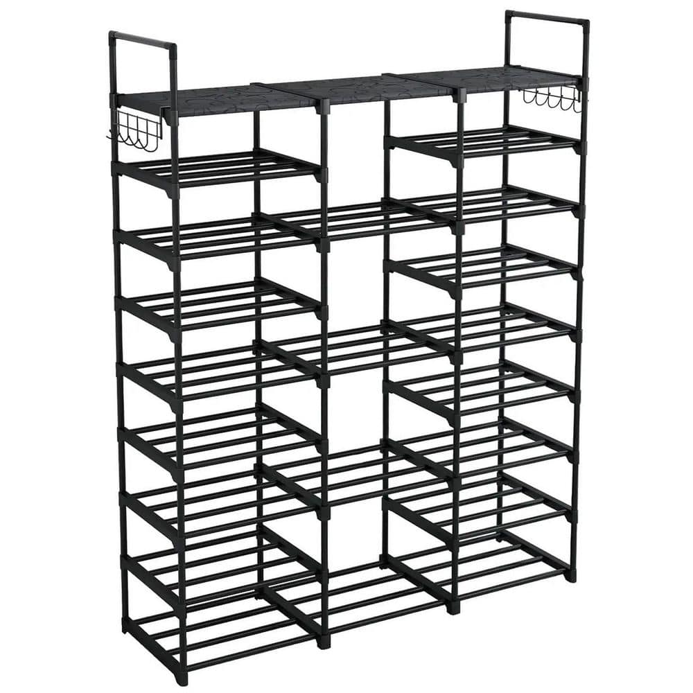 Winado 62 in. H 50-Pair Black Shoe Rack 203032705015 - The Home Depot