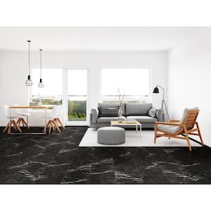 Regallo Marquina Noir 24 in. x 48 in. Matte Porcelain Floor and Wall Tile (15.5 sq. ft./Case)