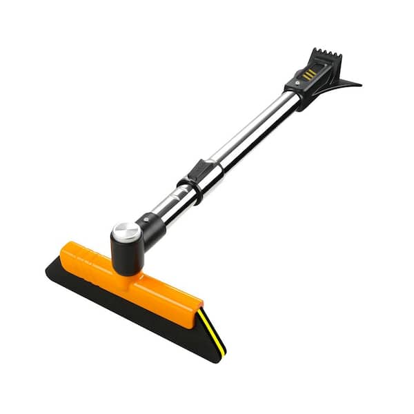 Universal Fit Extendable Snow Brush 360° Pivoting Head Ice Scraper Car Windshield Removal Tool for SUV Truck