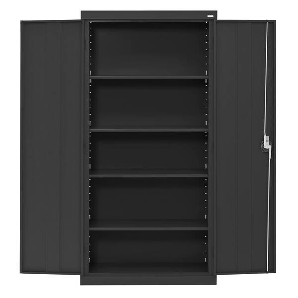 DISCONTINUED Metal Storage System, Clear Front Doors, Painted Gray, 48Wx  24Dx 72H, 4 Shelves, LB-CAB48-4CLR - Cleanroom World