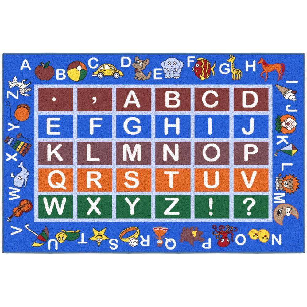Ottomanson Jenny Collection NonSlip Rubberback Educational Alphabet