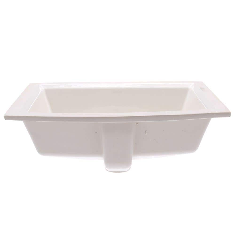 Biscuit Ceramic Rectangular Undermount Bathroom Sink