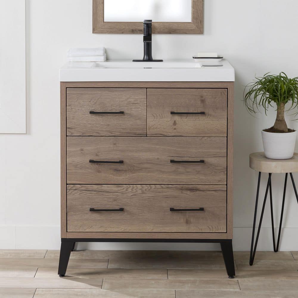 Oak Linen Cabinet - Atlanta 39'' Bathroom Storage - VanitySale