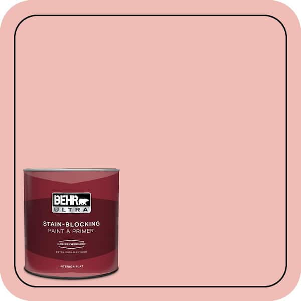 BEHR ULTRA 1 qt. #BIC-04 Pink Taffy Extra Durable Flat Interior Paint & Primer